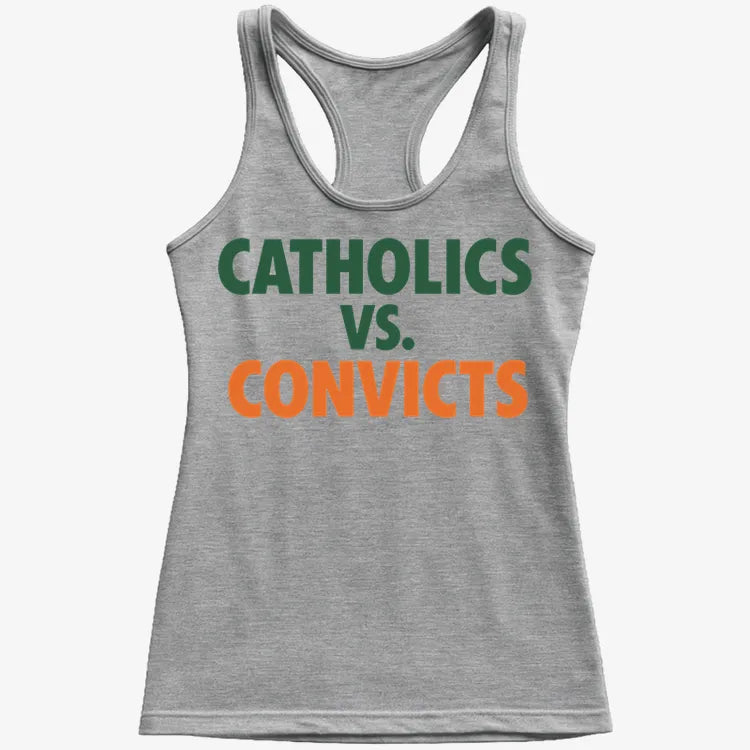 CATHOLICS vs. CONVICTS-Women's Tank Top-Gray Granite