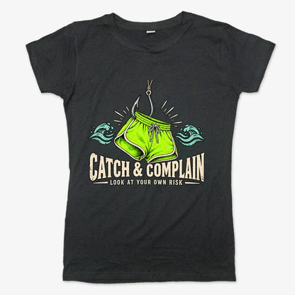 Catch & Complain Look at Your Own Risk-Women's T-Shirt-Midnight
