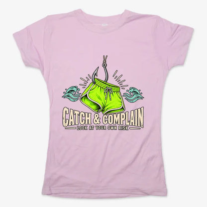 Catch & Complain Look at Your Own Risk-Women's T-Shirt-Soft Pink
