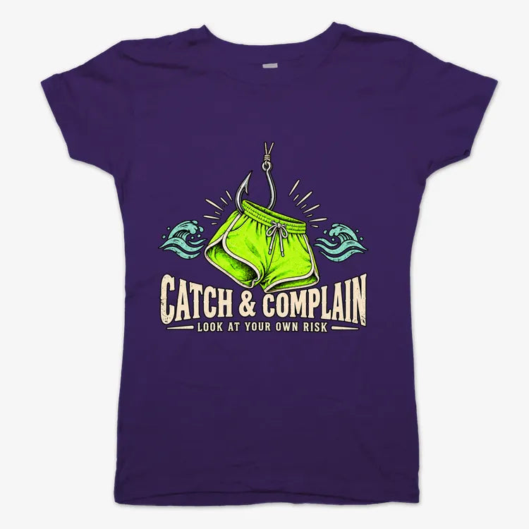 Catch & Complain Look at Your Own Risk-Women's T-Shirt-Violet