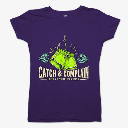 Catch & Complain Look at Your Own Risk-Women's T-Shirt-Violet