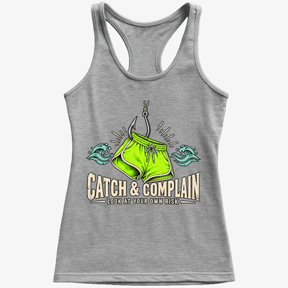 Catch & Complain Look at Your Own Risk-Women's Tank Top-Gray Granite