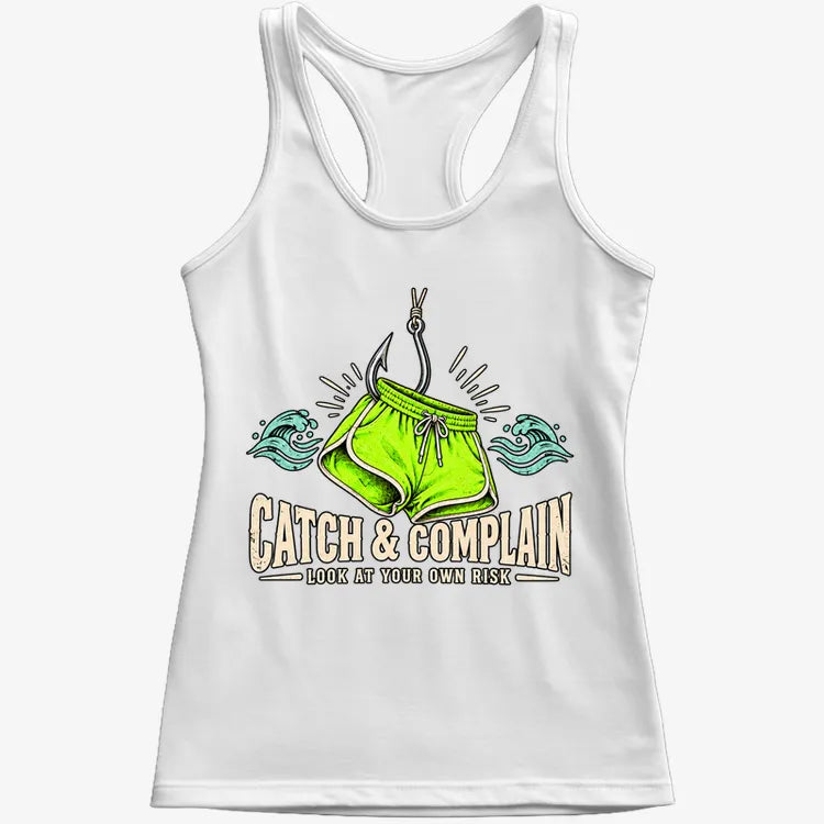 Catch & Complain Look at Your Own Risk-Women's Tank Top-Snow