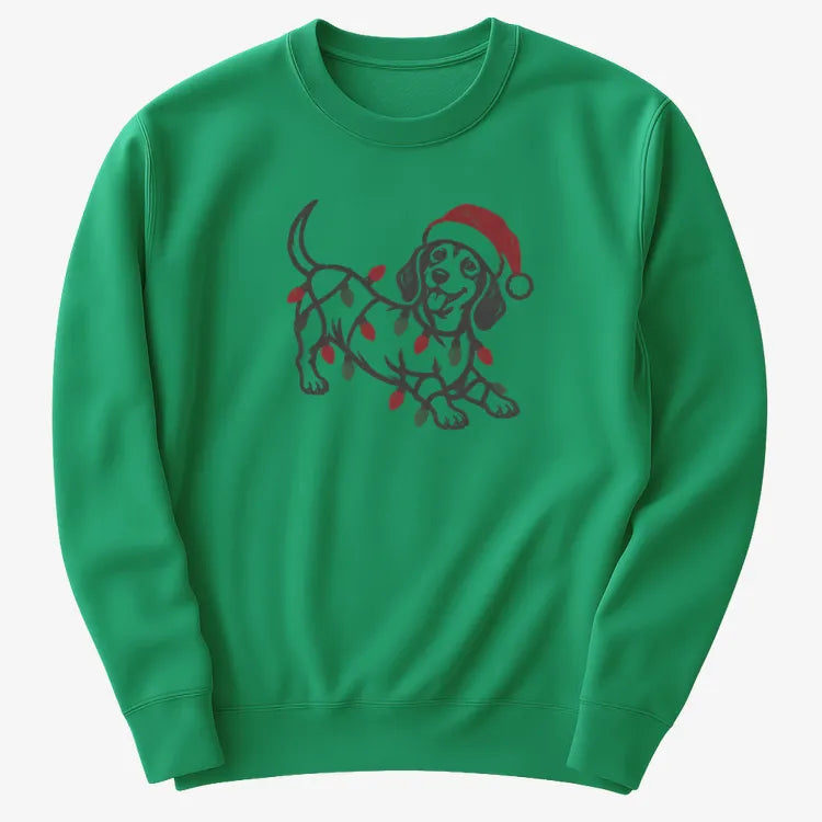 Christmas Dachshund-Sweatshirt-Green