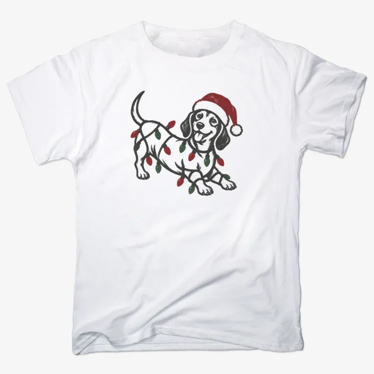 Christmas Dachshund-Unisex Heavyweight T-Shirt-White