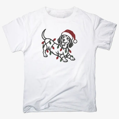 Christmas Dachshund-Unisex Heavyweight T-Shirt-White