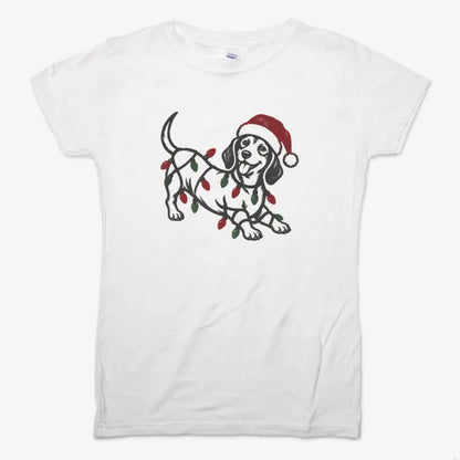 Christmas Dachshund-Women's T-Shirt-Snow