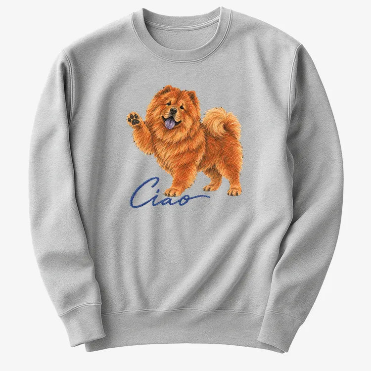 Ciao Chow Chow-Sweatshirt-Gray Heather