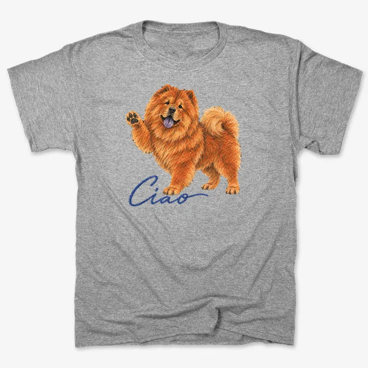 Ciao Chow Chow-Unisex Heavyweight T-Shirt-Heather Gray