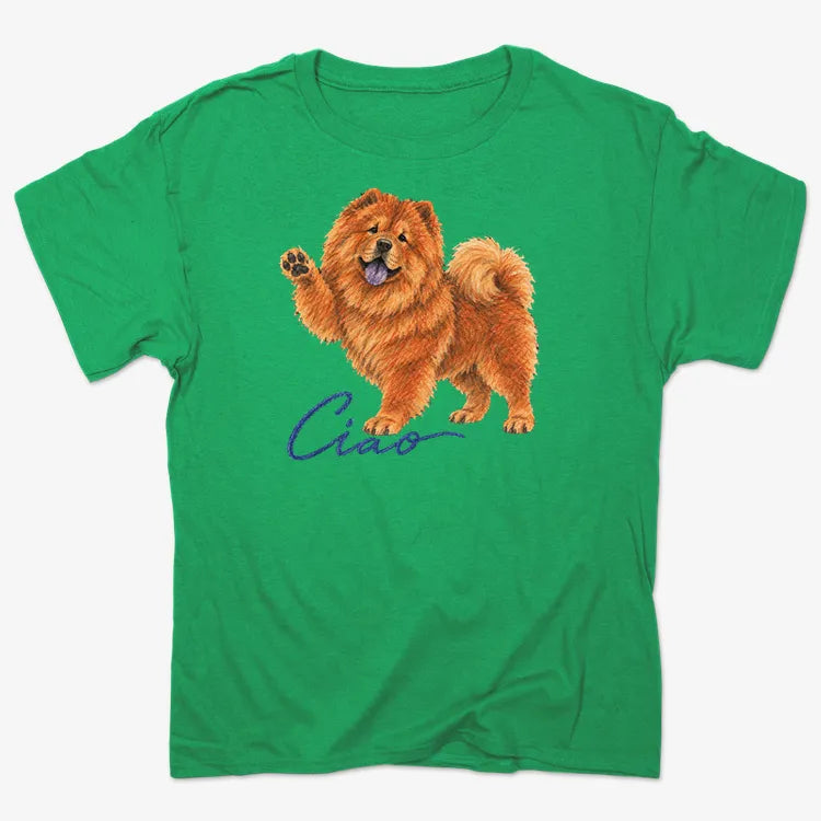 Ciao Chow Chow-Unisex Heavyweight T-Shirt-Kelly Green Heather