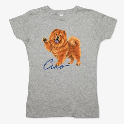 Ciao Chow Chow-Women's T-Shirt-Gray Granite