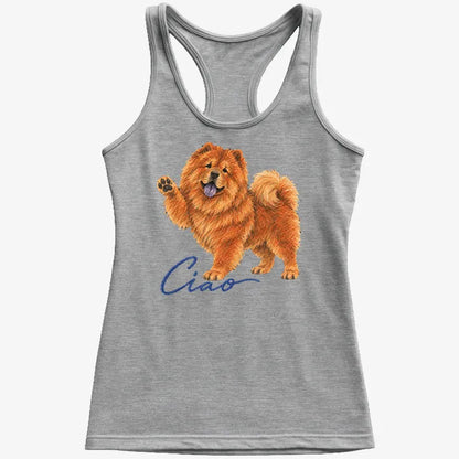 Ciao Chow Chow-Women's Tank Top-Gray Granite