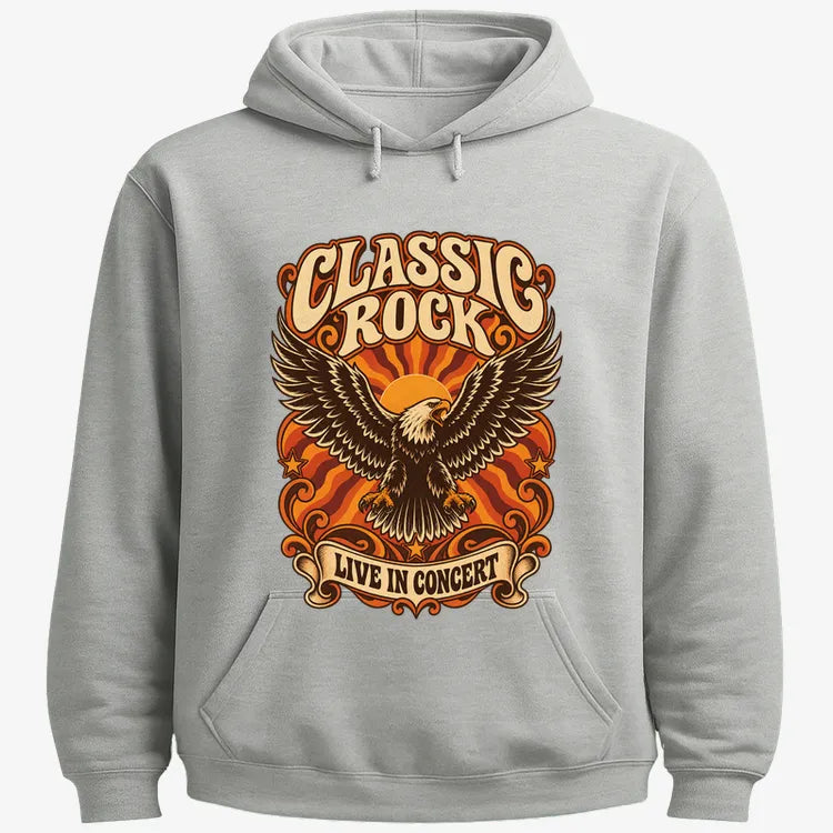Classic Rock Revival Tee-Hoodie-Gray Heather
