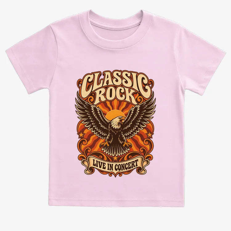 Classic Rock Revival Tee-Kids T-Shirt-Pink
