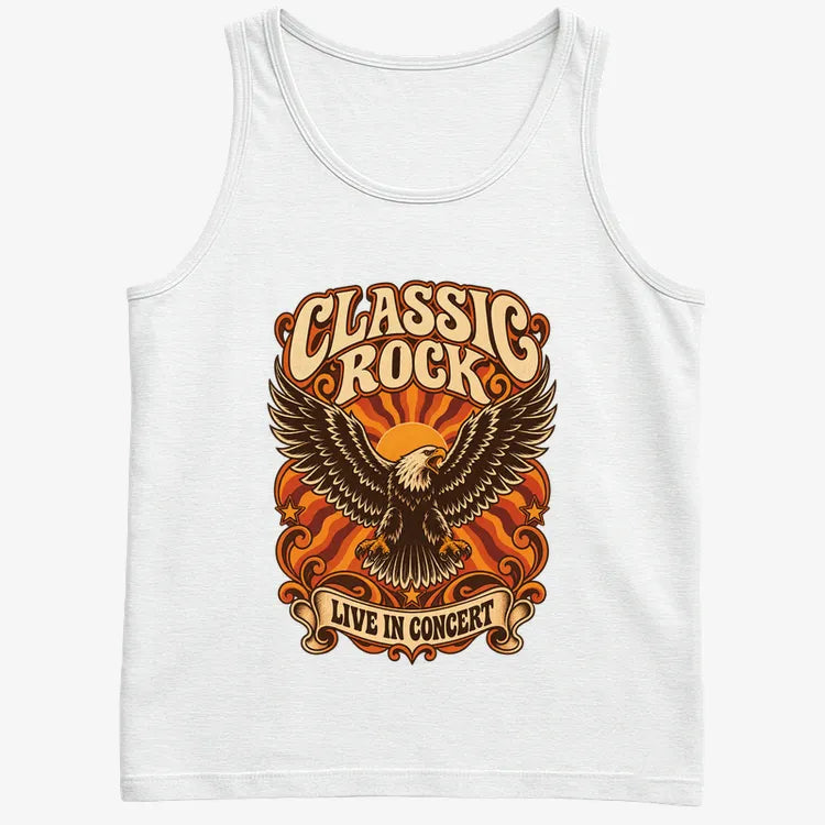 Classic Rock Revival Tee-Men's Tank Top-White