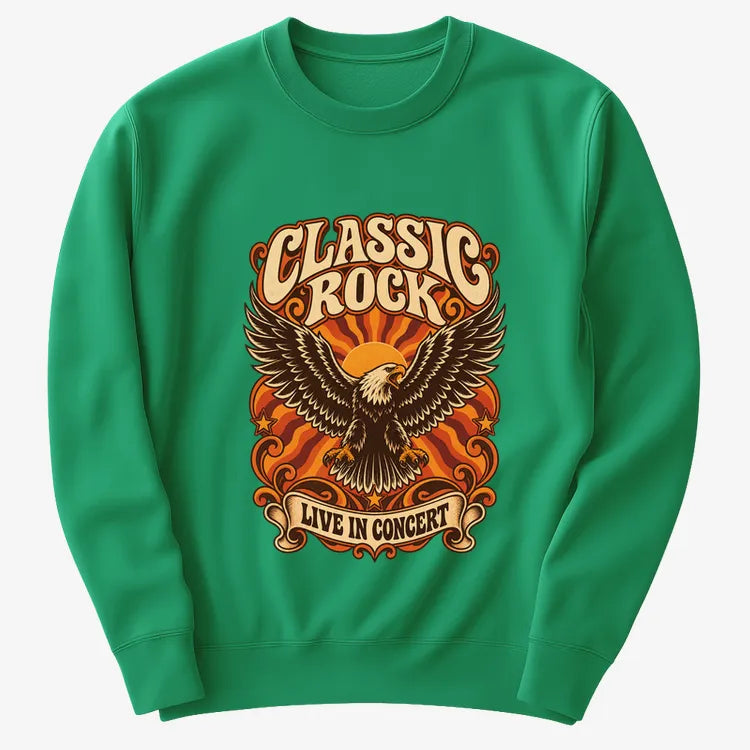 Classic Rock Revival Tee-Sweater-Green