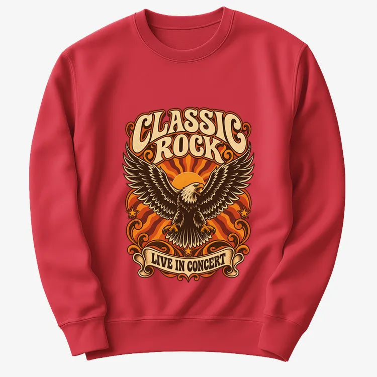 Classic Rock Revival Tee-Sweater-Red
