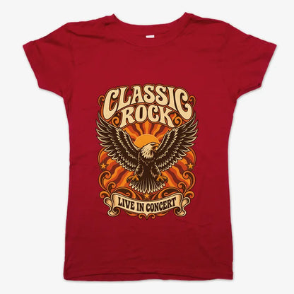 Classic Rock Revival Tee-Women's T-Shirt-Deep Red