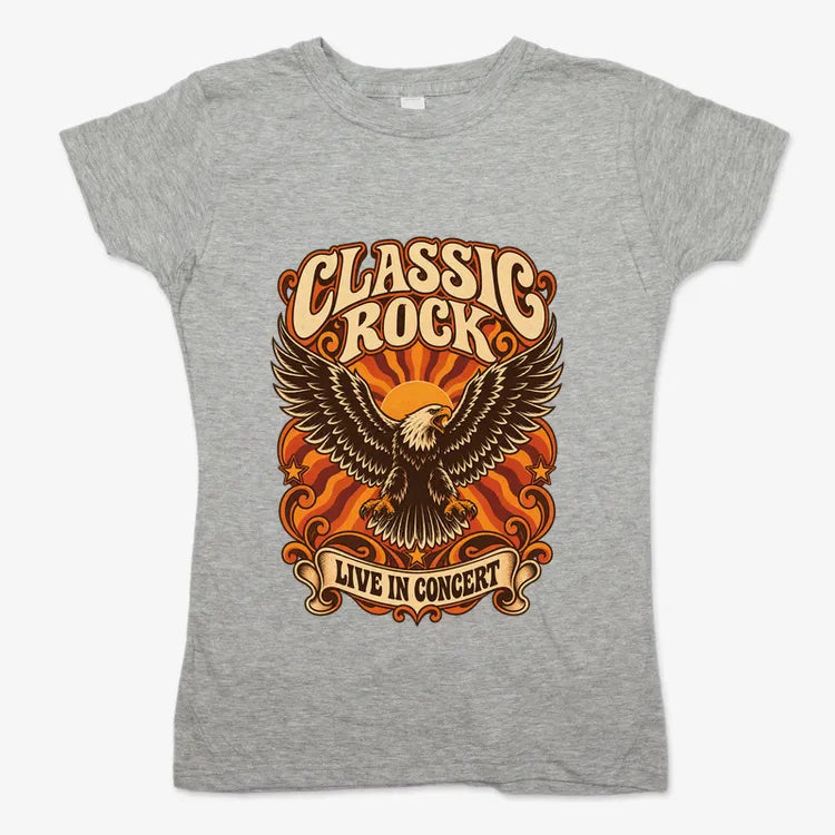 Classic Rock Revival Tee-Women's T-Shirt-Gray Granite