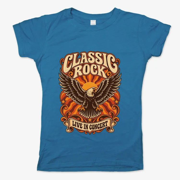 Classic Rock Revival Tee-Women's T-Shirt-Sky Blue