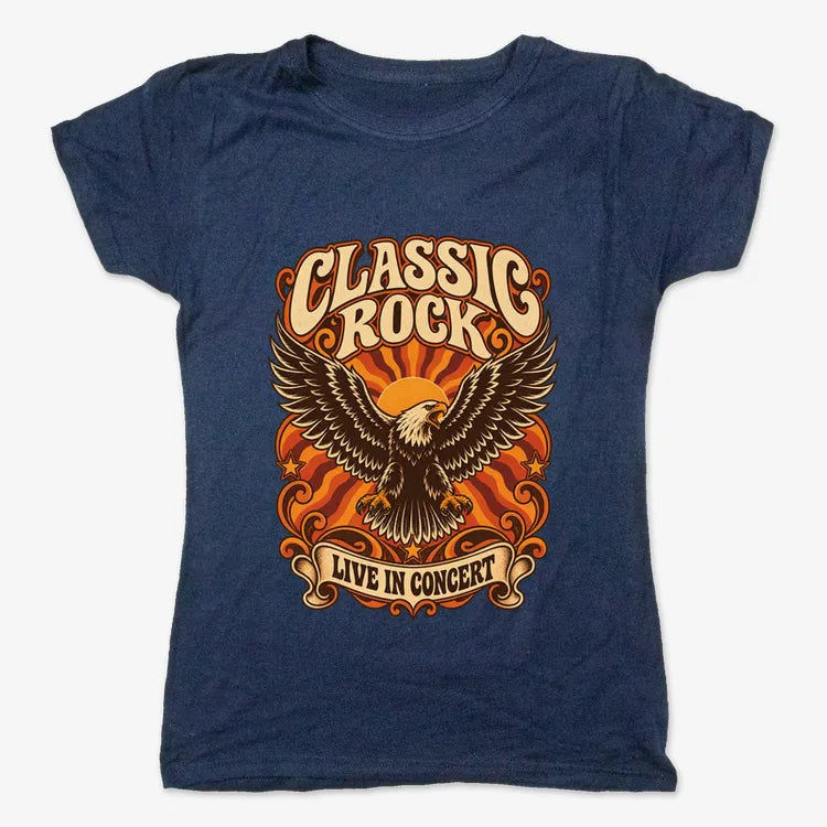 Classic Rock Revival Tee-Women's T-Shirt-True Navy