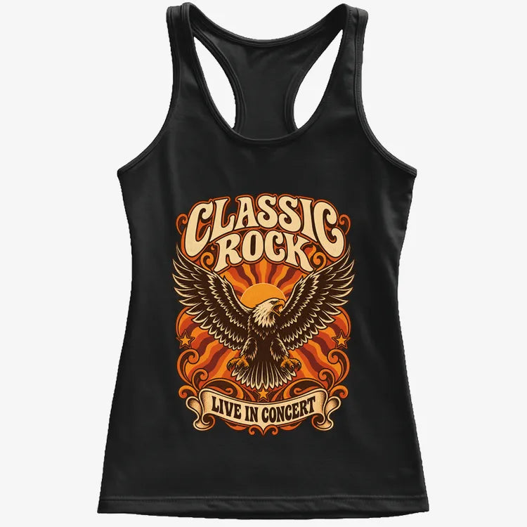 Classic Rock Revival Tee-Women's Tank Top-Midnight