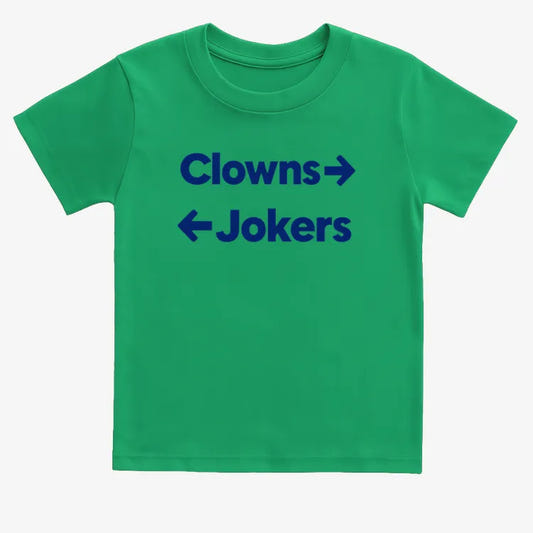 Clowns To The Left Jokers To The Right-Kids T-Shirt-Green