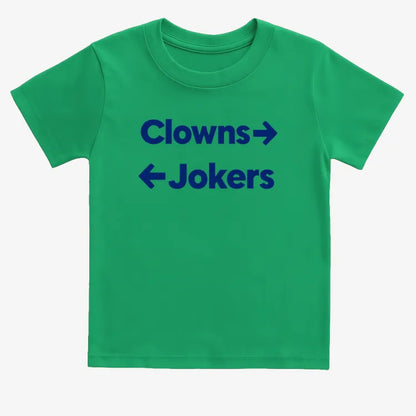 Clowns To The Left Jokers To The Right-Kids T-Shirt-Green