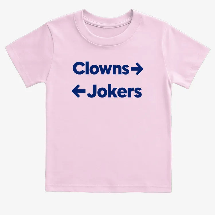 Clowns To The Left Jokers To The Right-Kids T-Shirt-Pink