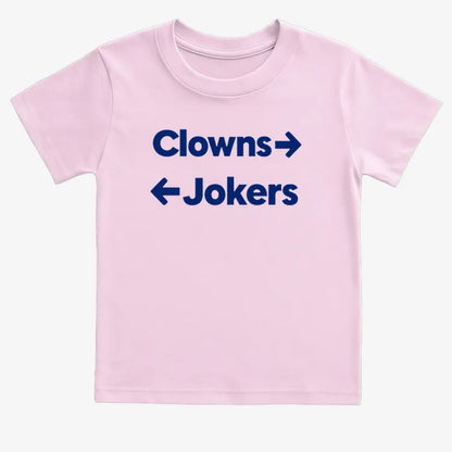 Clowns To The Left Jokers To The Right-Kids T-Shirt-Pink