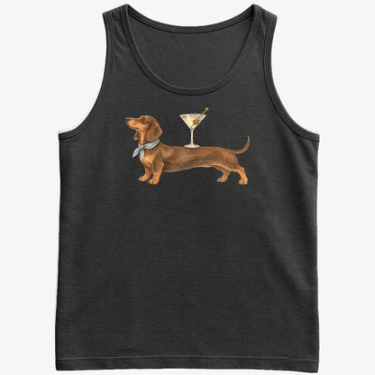 Dachshund With Martini-Men's Tank Top-Black