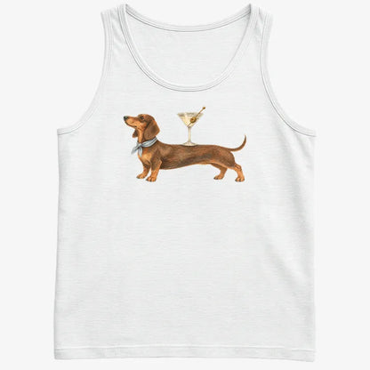 Dachshund With Martini-Men's Tank Top-White