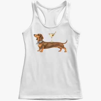 Dachshund With Martini-Women's Tank Top-Snow