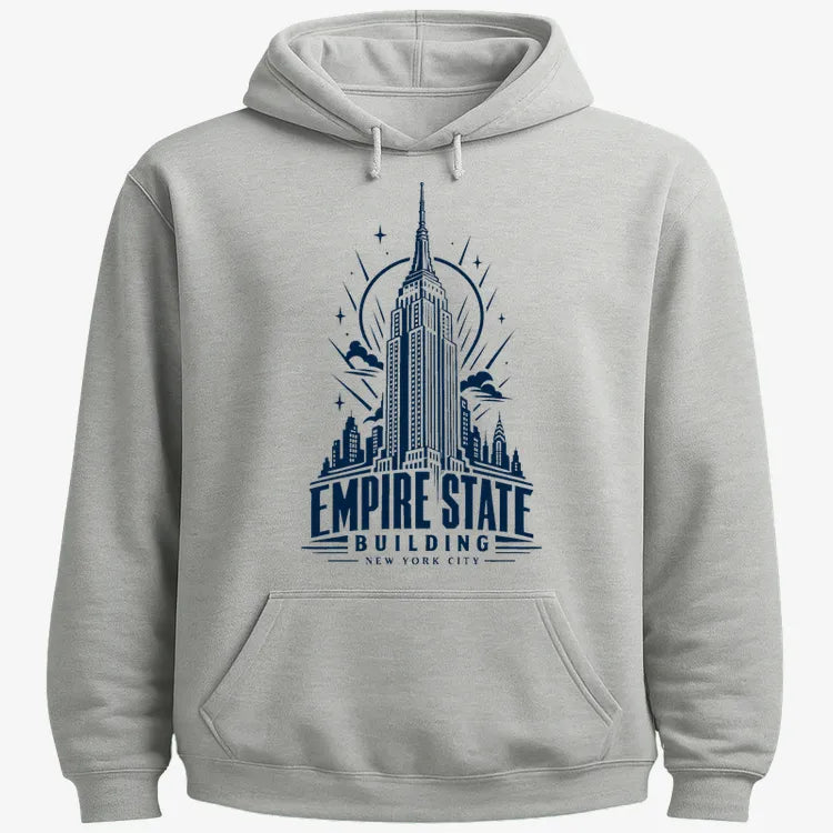 Empire State Building-Hoodie-Gray Heather