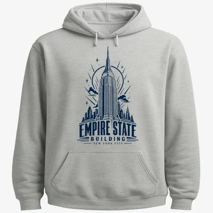 Empire State Building-Hoodie-Gray Heather