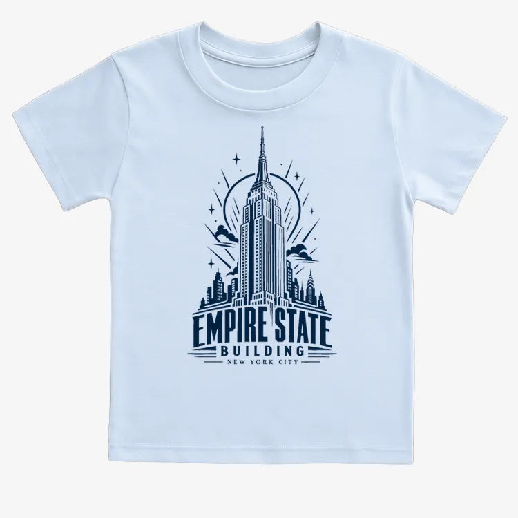 Empire State Building-Kids T-Shirt-Blue