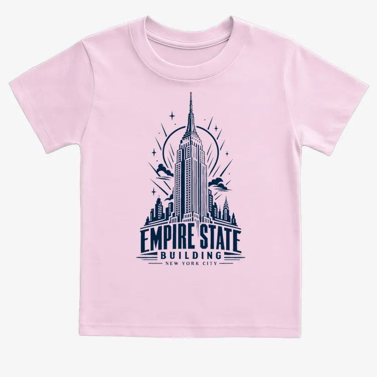 Empire State Building-Kids T-Shirt-Pink