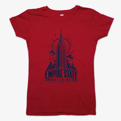 Empire State Building-Women's T-Shirt-Deep Red