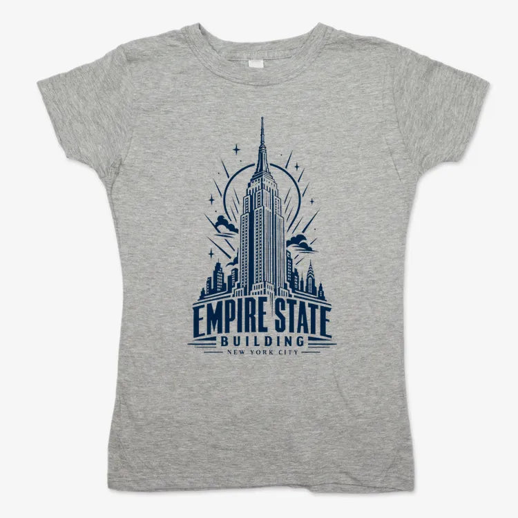 Empire State Building-Women's T-Shirt-Gray Granite