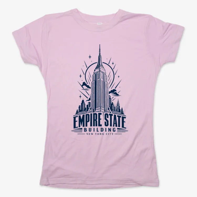 Empire State Building-Women's T-Shirt-Soft Pink