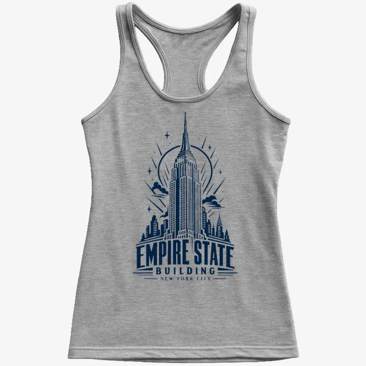 Empire State Building-Women's Tank Top-Gray Granite