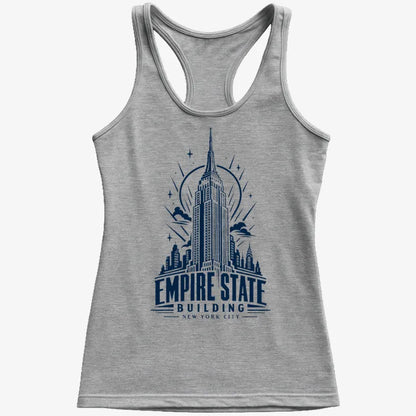 Empire State Building-Women's Tank Top-Gray Granite