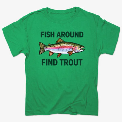 Fish Around Find Trout-Unisex Heavyweight T-Shirt-Kelly Green Heather