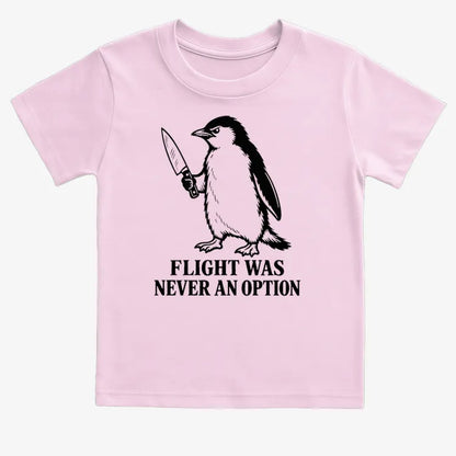 Flight Was Never An Option Penguin-Kids T-Shirt-Pink