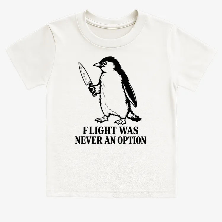 Flight Was Never An Option Penguin-Kids T-Shirt-White
