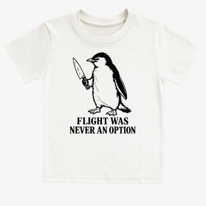 Flight Was Never An Option Penguin-Kids T-Shirt-White
