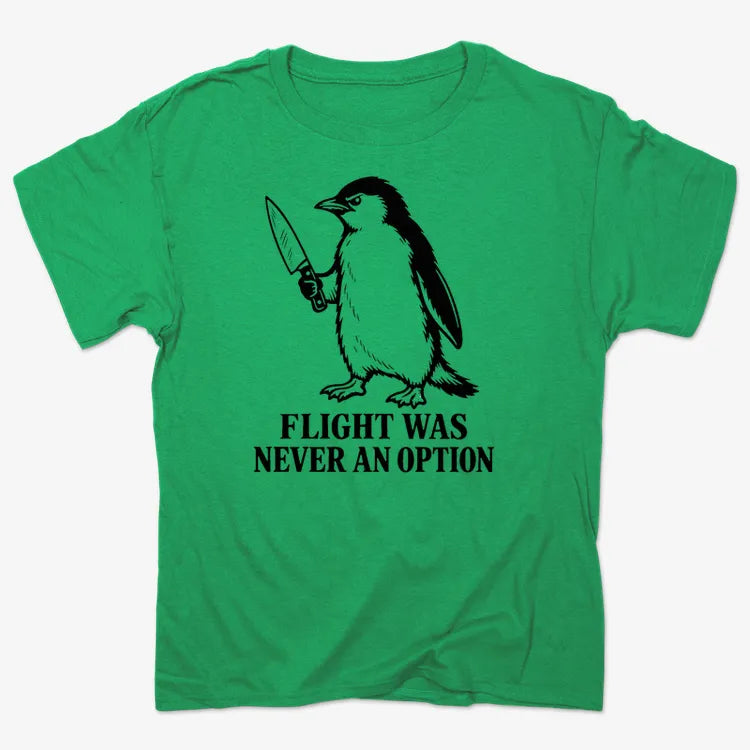Flight Was Never An Option Penguin-Men's T-Shirt-Kelly Green Heather