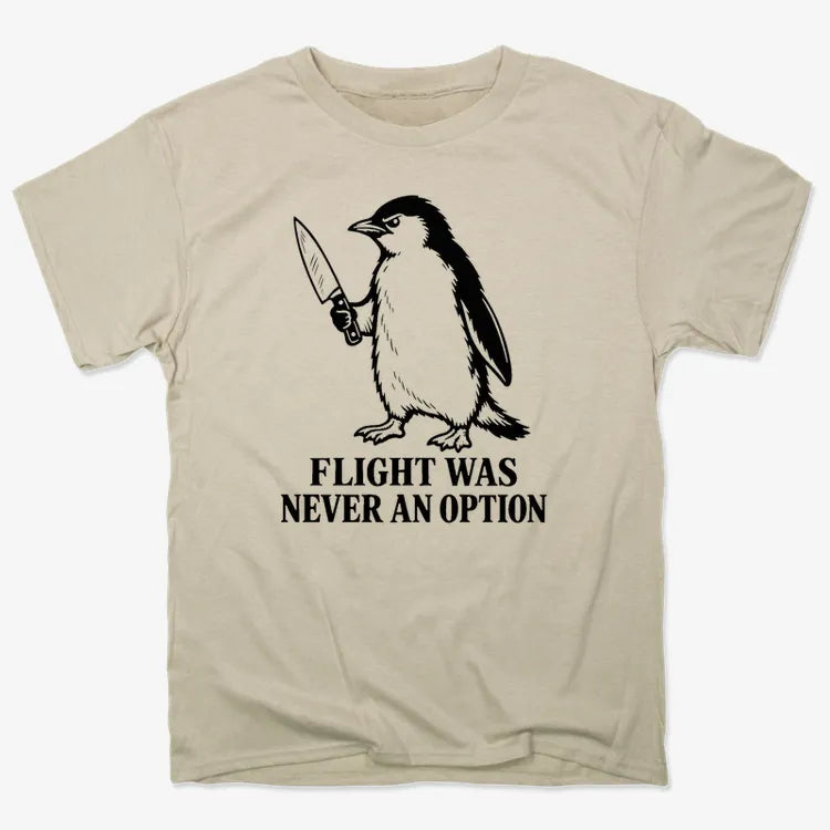 Flight Was Never An Option Penguin-Men's T-Shirt-Sand