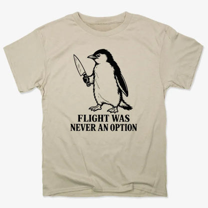 Flight Was Never An Option Penguin-Men's T-Shirt-Sand