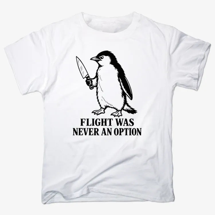 Flight Was Never An Option Penguin-Men's T-Shirt-White